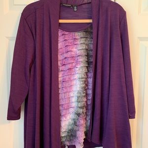 Notations sweater top purple